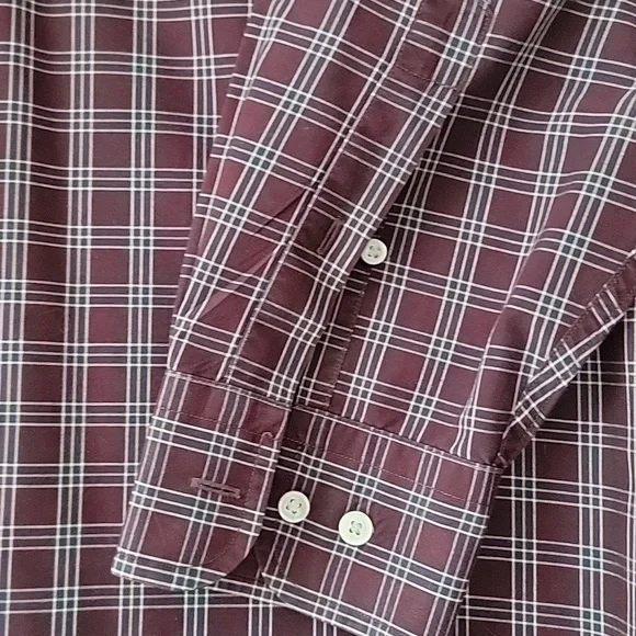 Nautica Plaid Button Down Men's Shirt Size Large 80's Two-Ply Cotton - Picture 5 of 8